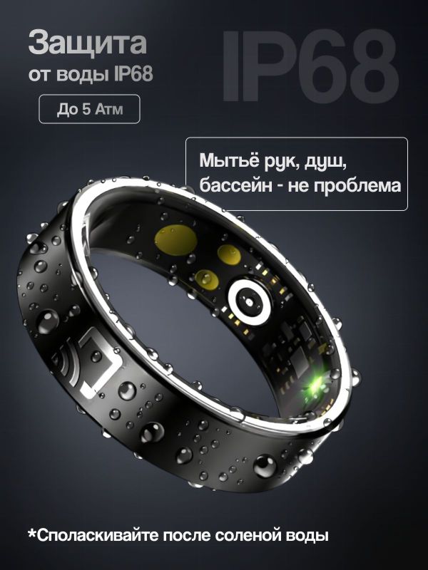 Умное кольцо # 12 черное R20NFC