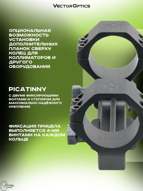 Кронштейн Vector Optics 1-Piece Extended Picatinny AR Mount 30мм 20MOA