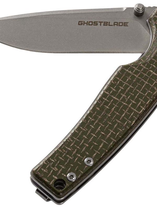 Нож складной GhostBlade Moroi, сталь D2 58-62 HRC рукоять микарта оливковая