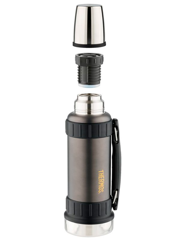 Термос THERMOS WORK 2520 GM 1.2L, складная ручка, чёрный графит