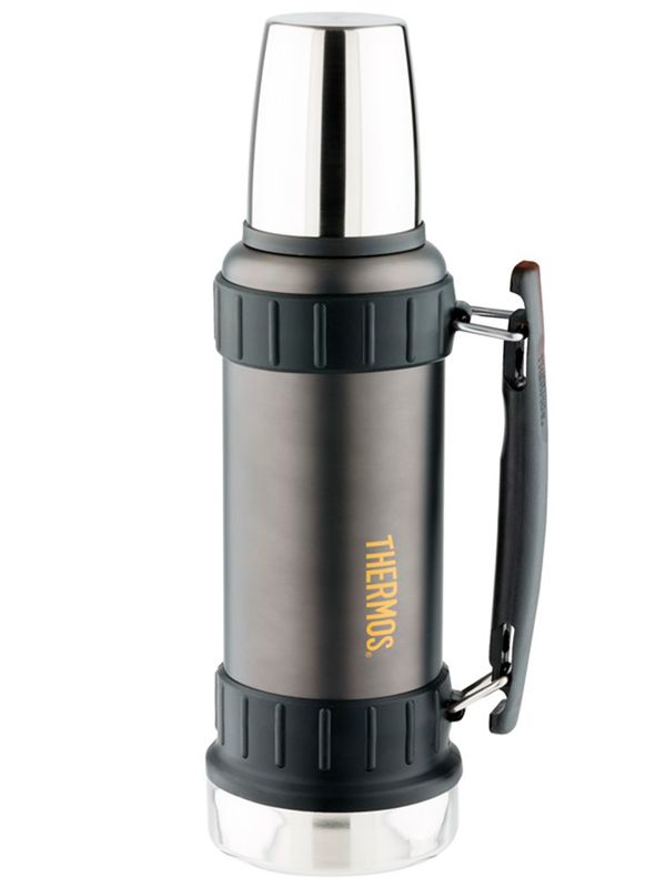 Термос THERMOS WORK 2520 GM 1.2L, складная ручка, чёрный графит