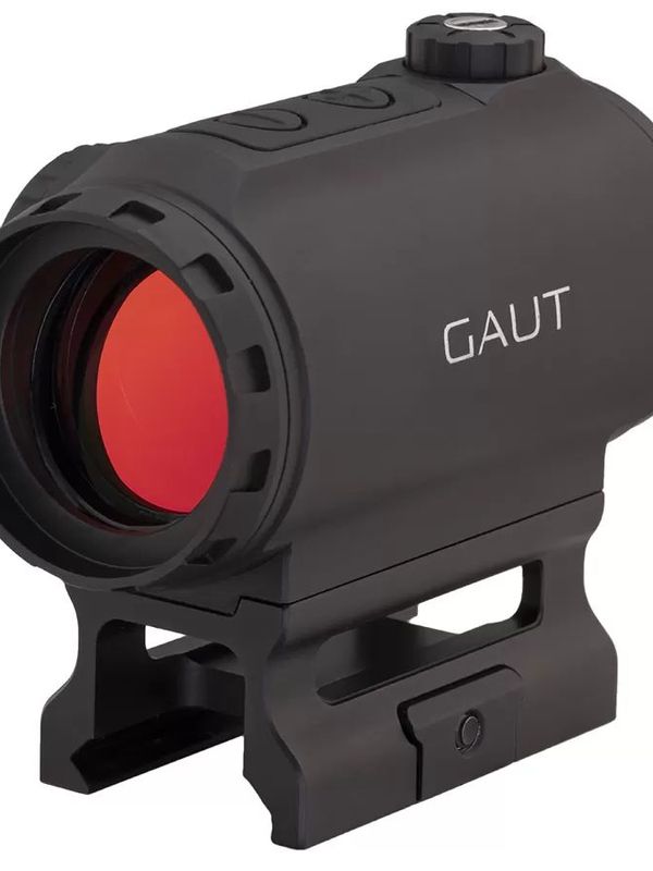 Коллиматорный прицел Gaut Tourmaline 1x25 закрытый, для ружья, точка 2 МOA, красная, 10 уровней подсветки, датчик движения, на Weaver / Picatinny