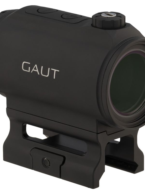 Коллиматорный прицел Gaut Tourmaline 1x25 закрытый, для ружья, точка 2 МOA, красная, 10 уровней подсветки, датчик движения, на Weaver / Picatinny