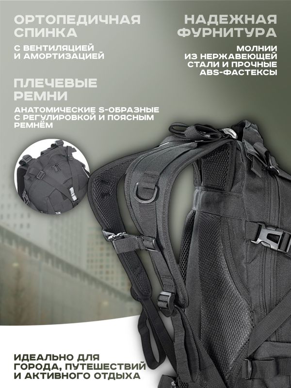 Рюкзак ShotTime городской Basic, 25л, чёрный