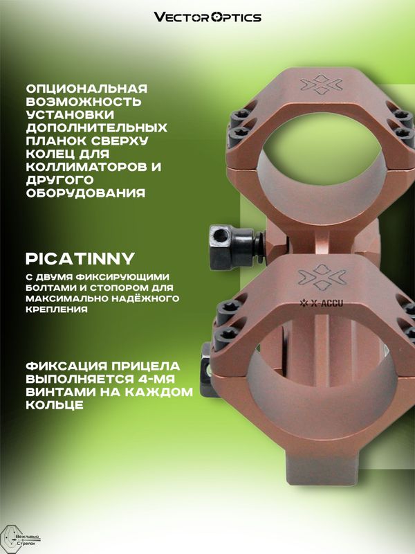 Кронштейн Vector Optics 1-Piece Extended Picatinny AR Mount 30мм FDE