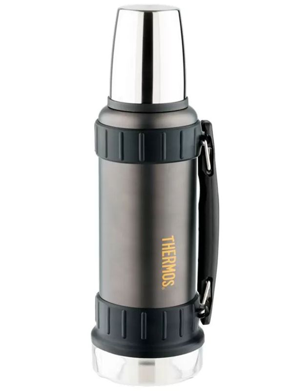 Термос THERMOS WORK 2520 GM 1.2L, складная ручка, чёрный графит
