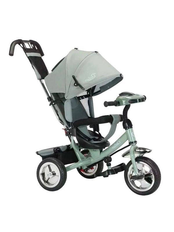 Трехколесный велосипед с родительской ручкой Luxmom Dalux 3322, коляска-велосипед для малышей, Зеленый