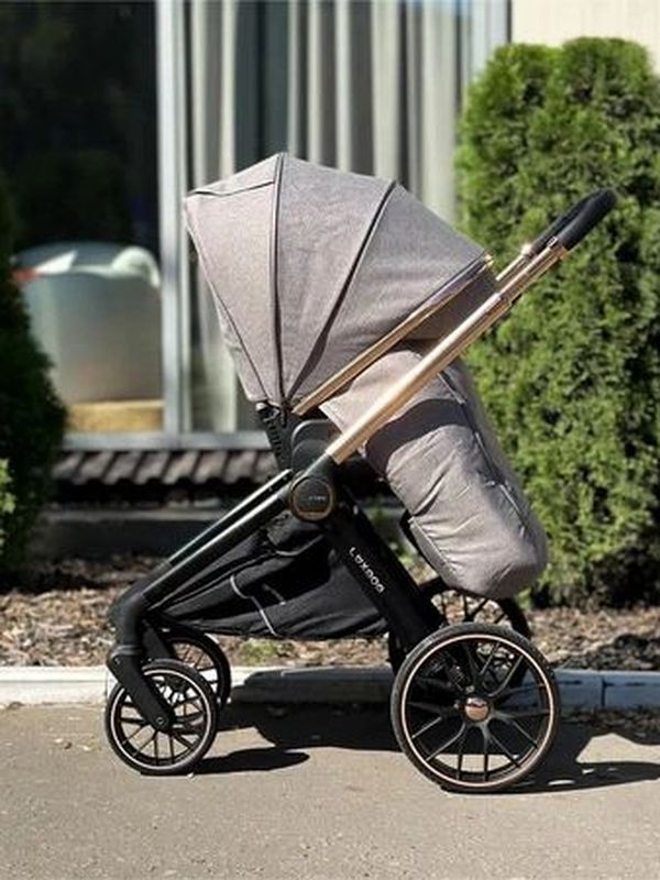 Коляска 2в1 LuxMom 788 для новорожденных, прогулочная коляска в цвете Хаки, эко-стиль