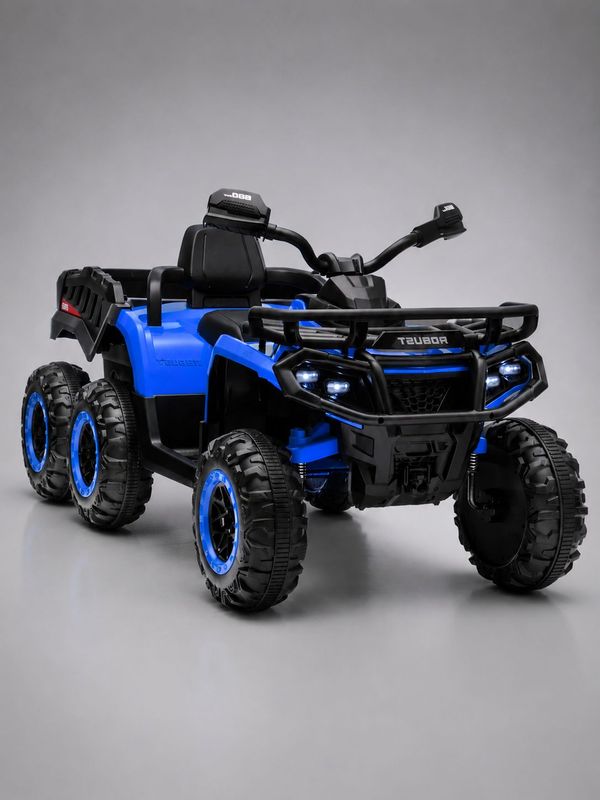 Электроквадроцикл детский NEL-009B с прицепом, мощный внедорожник 4WD, для детей до 60 кг, цвет синий