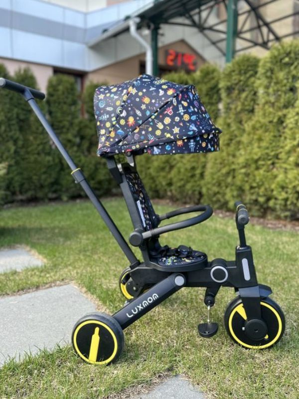 Велосипед складной трехколесный Luxmom 368 Желтый (Космос)