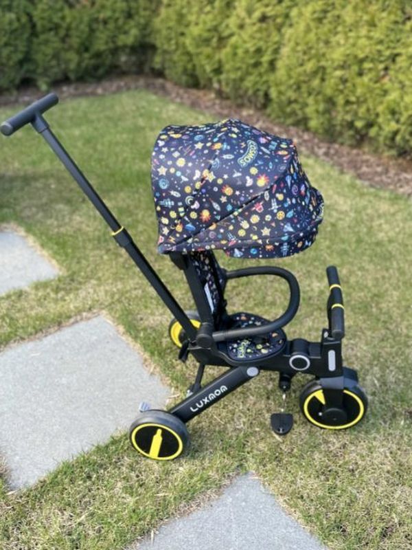 Велосипед складной трехколесный Luxmom 368 Желтый (Космос)