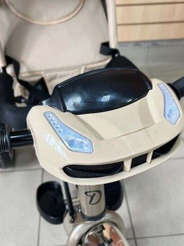 Трехколесный велосипед с родительской ручкой Luxmom Dalux 3322, коляска-велосипед для малышей, Коричневый