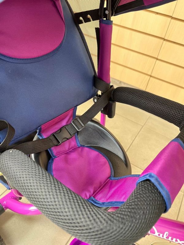 Трехколесный велосипед с родительской ручкой Luxmom Dalux 3322, коляска-велосипед для малышей, Фиолетовый