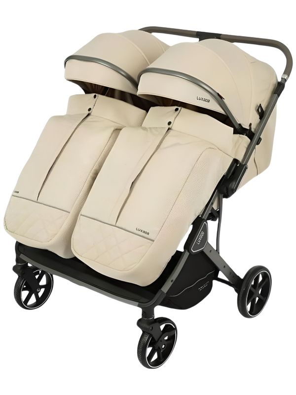 Детская коляска для двойни с перекидной ручкой Luxmom 020 цвет хаки