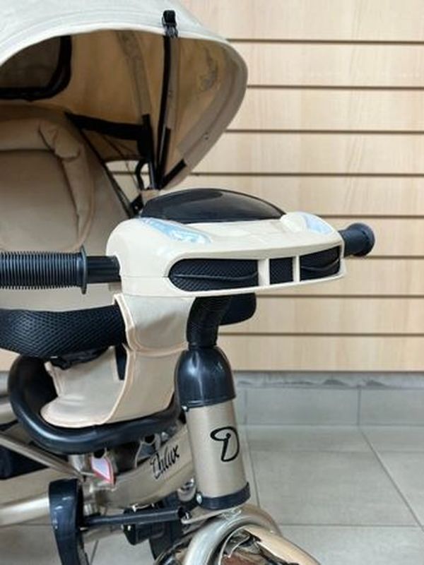 Трехколесный велосипед с родительской ручкой Luxmom Dalux 3322, коляска-велосипед для малышей, Коричневый