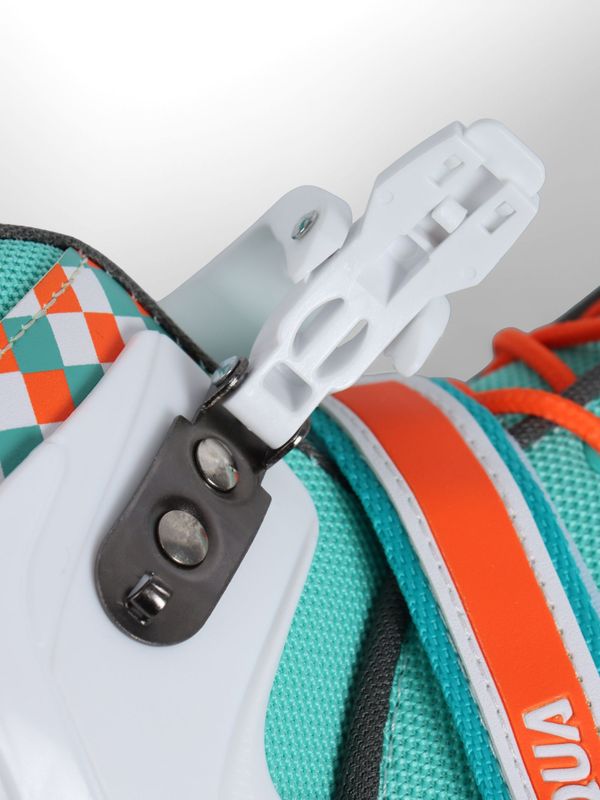 Коньки детские раздвижные BlackAqua AS-408, размер 39-42, фитнес-модель, мятно-оранжевые