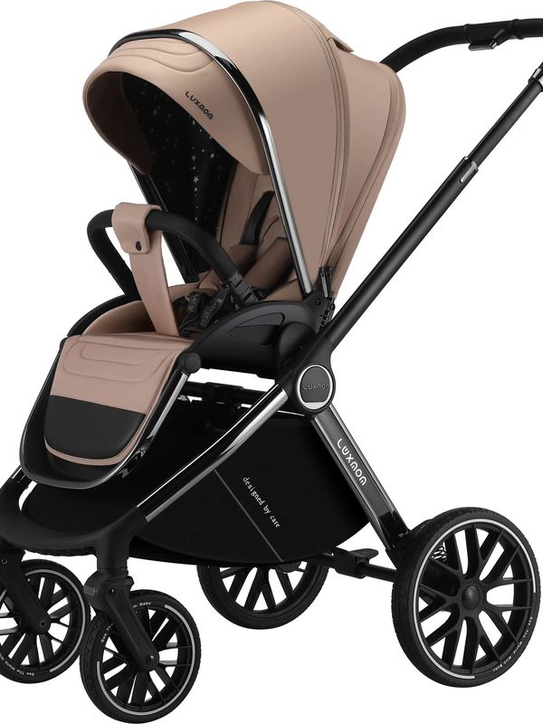 Коляска детская 2в1 Luxmom 777 (Люлька + Прогулочный блок), хаки