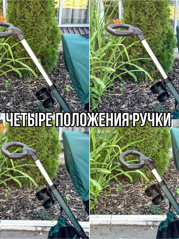 Трехколесный велосипед с родительской ручкой и поворотным сиденьем Luxmom 3001, Зеленый + подстаканник и сумка