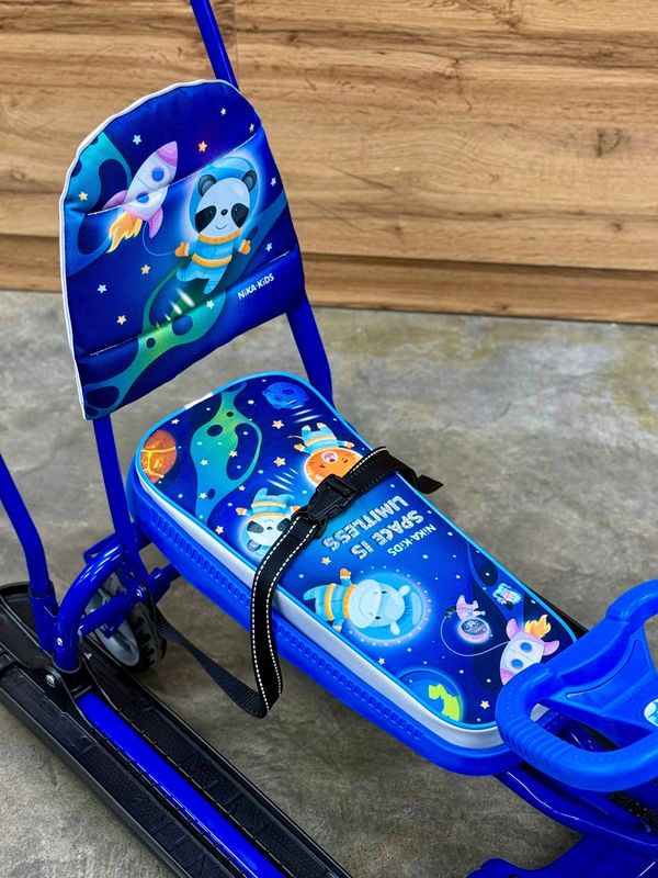 Снегокат детский Ника Nika "Тимка спорт 6" (ТС6-М/К) космический, с колесами и родительской ручкой
