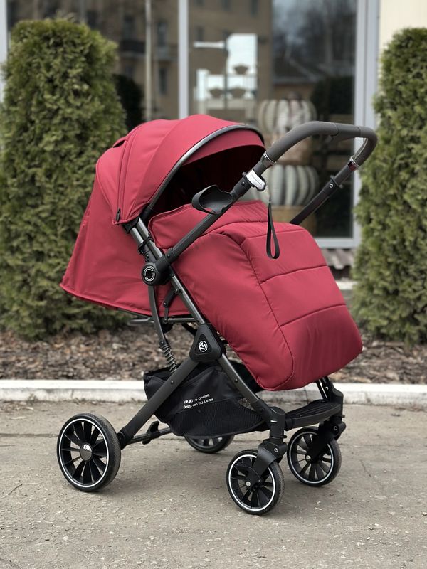 Прогулочная коляска с перекидной ручкой Luxmom 525, Бордовая
