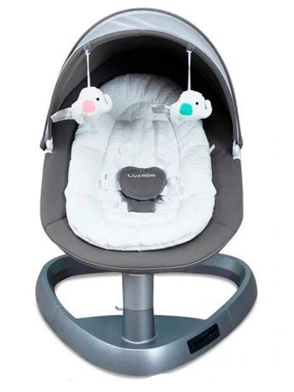 Электрокачели детские Luxmom RS002 Шезлонг качалка для новорожденных, серая