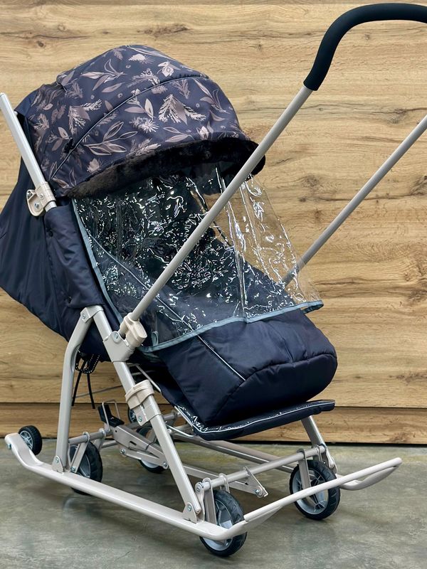Санки-коляска Nika Ника Детям 7-5Н с колесной базой (НД7-5Н/Ш), Шоколадный