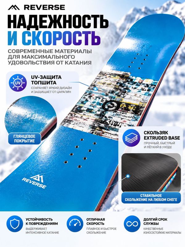 Сноуборд Reverse Elektronika, 154 см, голубой