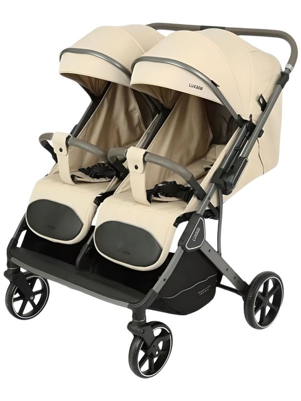 Детская коляска для двойни с перекидной ручкой Luxmom 020 цвет хаки
