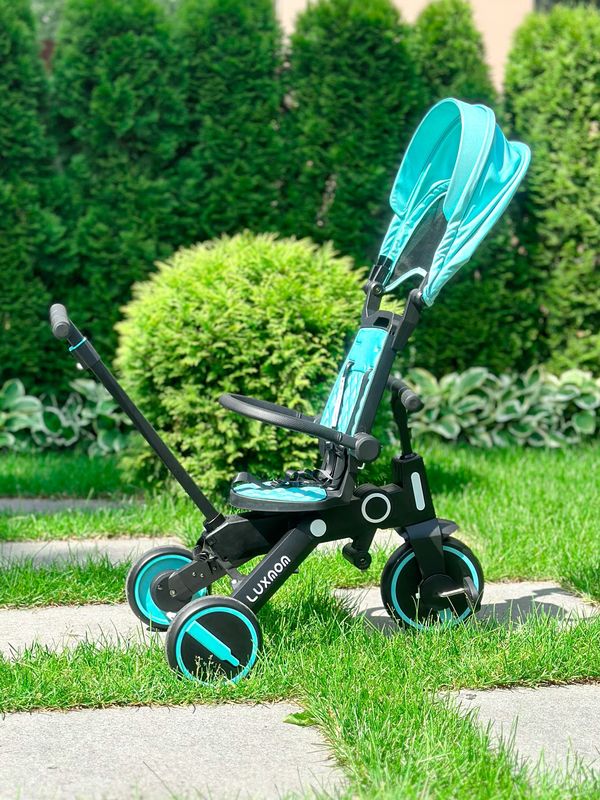 Велосипед складной трехколесный Luxmom 368 Синий (бирюзовый)