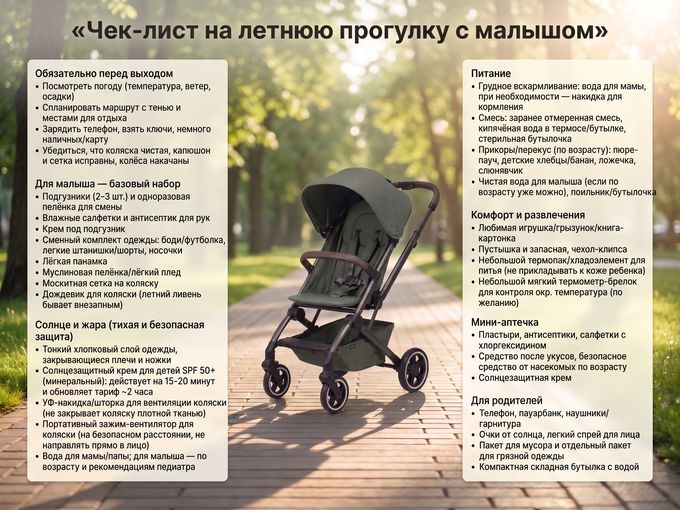 чек лист на прогулку с малышом