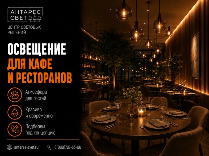 Освещение для кафе и ресторанов!
