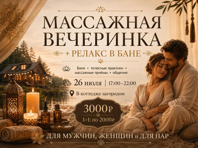 Массажная вечеринка 26 июля 💆