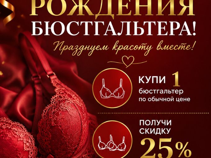 Празднуй ДР бюстгальтера с 1-6 сентября!