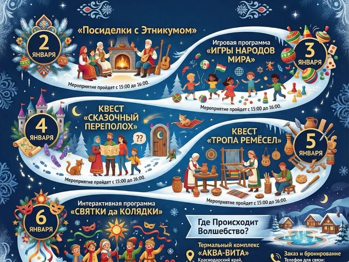 Развлекательная программа с 1-11 января