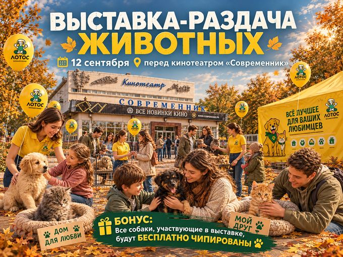 Выставка-раздача животных 12 сентября🐶