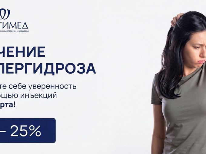 Скидка -25% на лечение потливости!