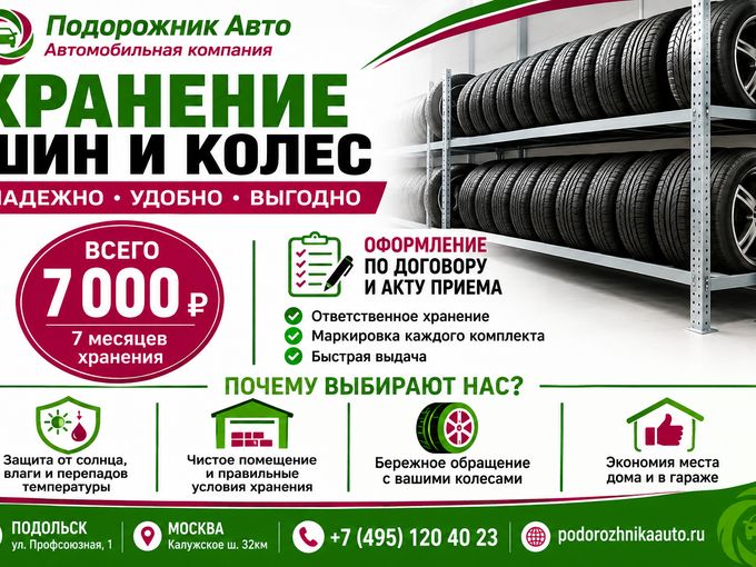 Шиномонтаж и хранение шин