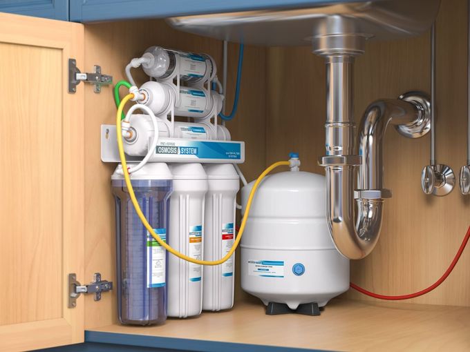 We now install water filters.