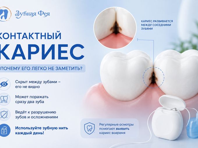 Кариес, который прячется между зубами