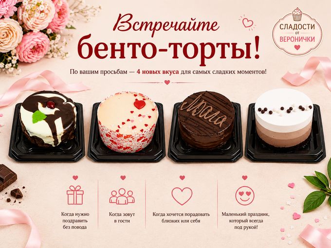 Теперь у нас есть бенто-торты! 🍰✨