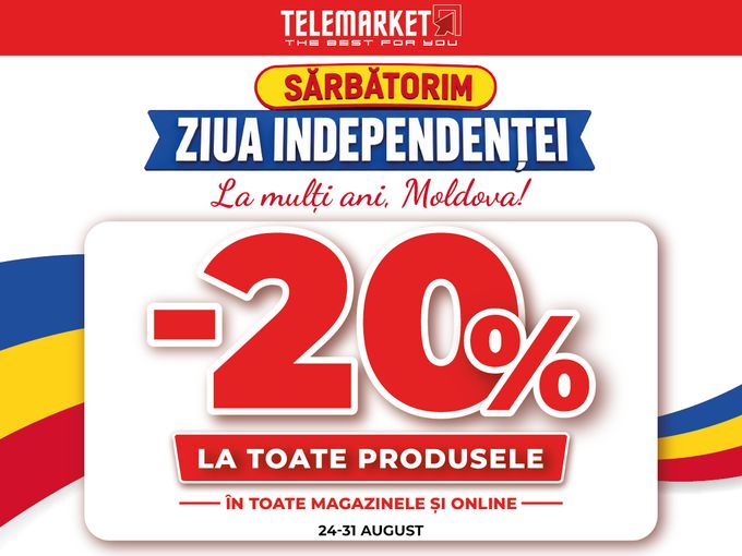-20% la TOT💙💛❤️de Ziua Independenței