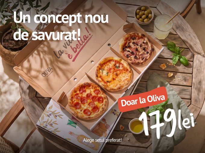 3 mini pizza la doar 179 lei