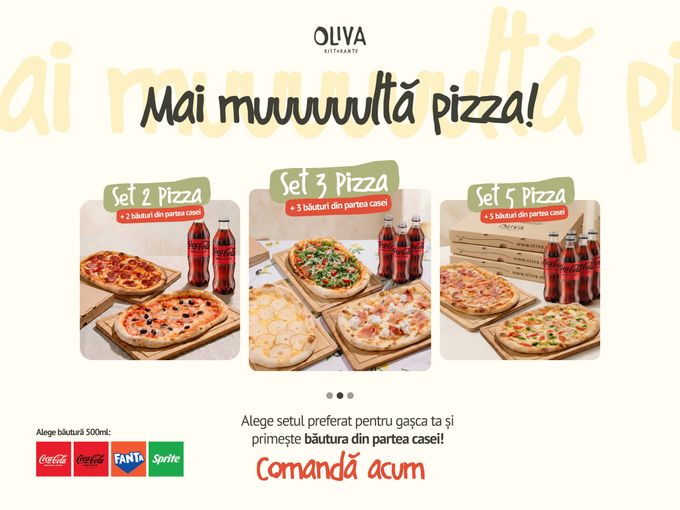 Alege pizza, iar băutura este cadou!