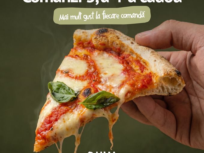 Promoția 3+1 GRATIS la pizza! 🍕😍
