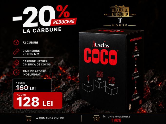 💥 -20% la 1 kg de cărbuni