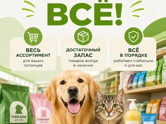 Товары для питомцев — у нас всё есть 🧡