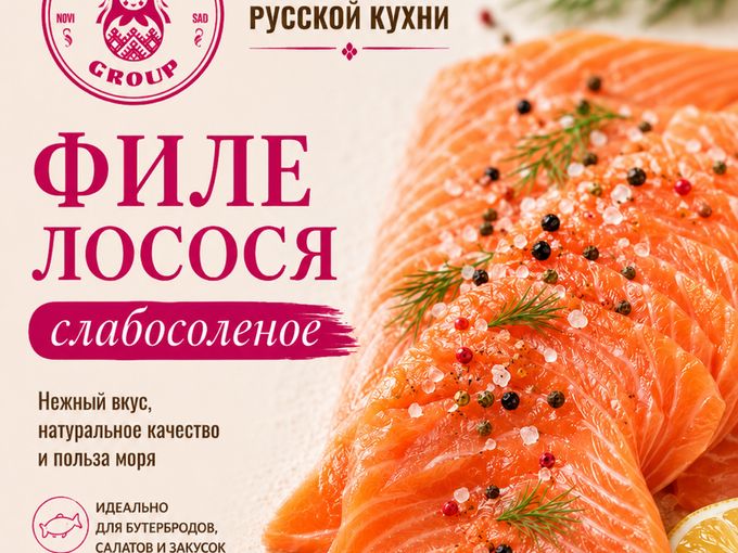 Филе лосося слабосоленое
