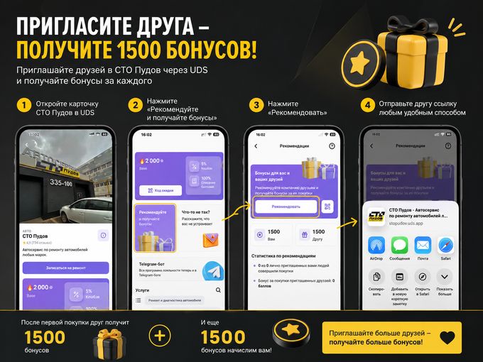 Как получить 1500 бонусов за друга 🎁