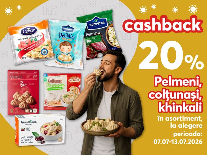 Pelmeni și pizza cong. 🍕 20% cashback