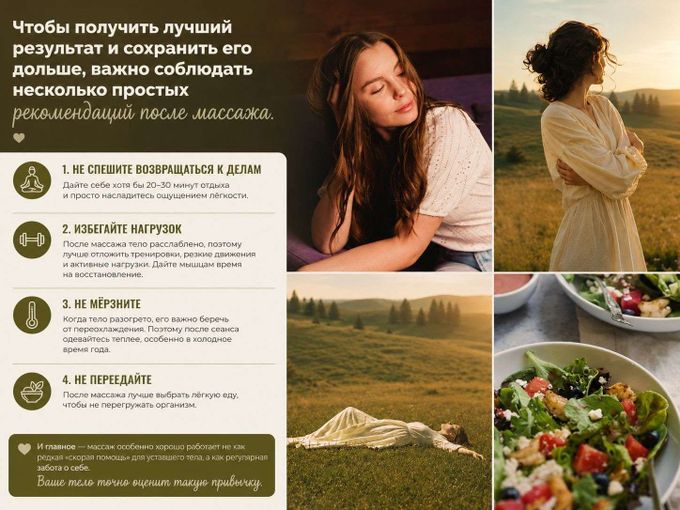 Как продлить эффект после массажа?